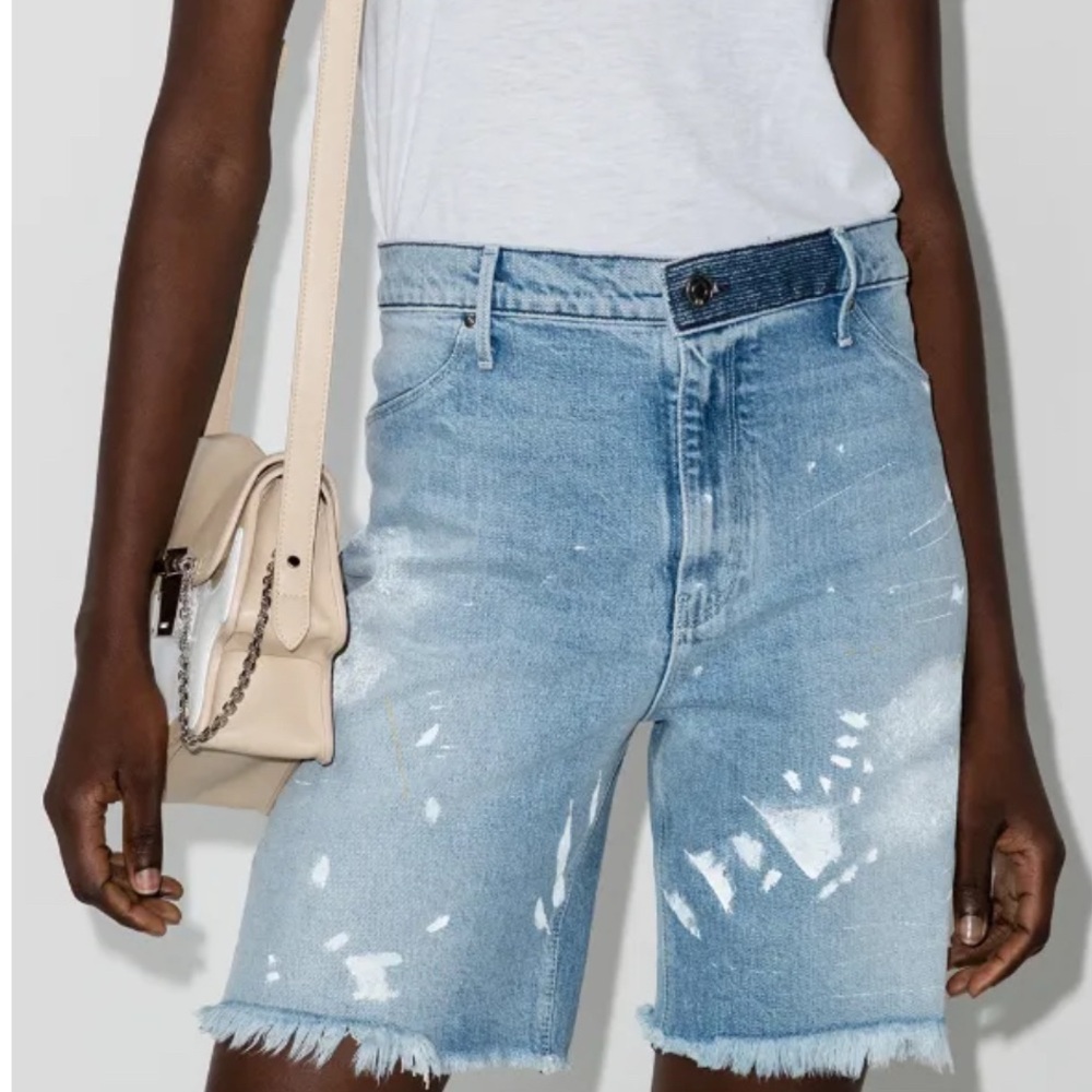 NEW RTA Hesper paint-splatter denim shorts Women’s Size 25